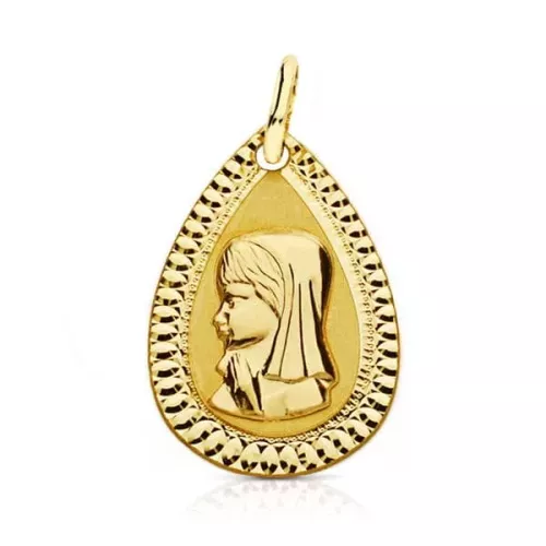 9K MEDALLA ORO AMARILLO VIRGEN NIÑA LIGERA 20X13 MM 0
