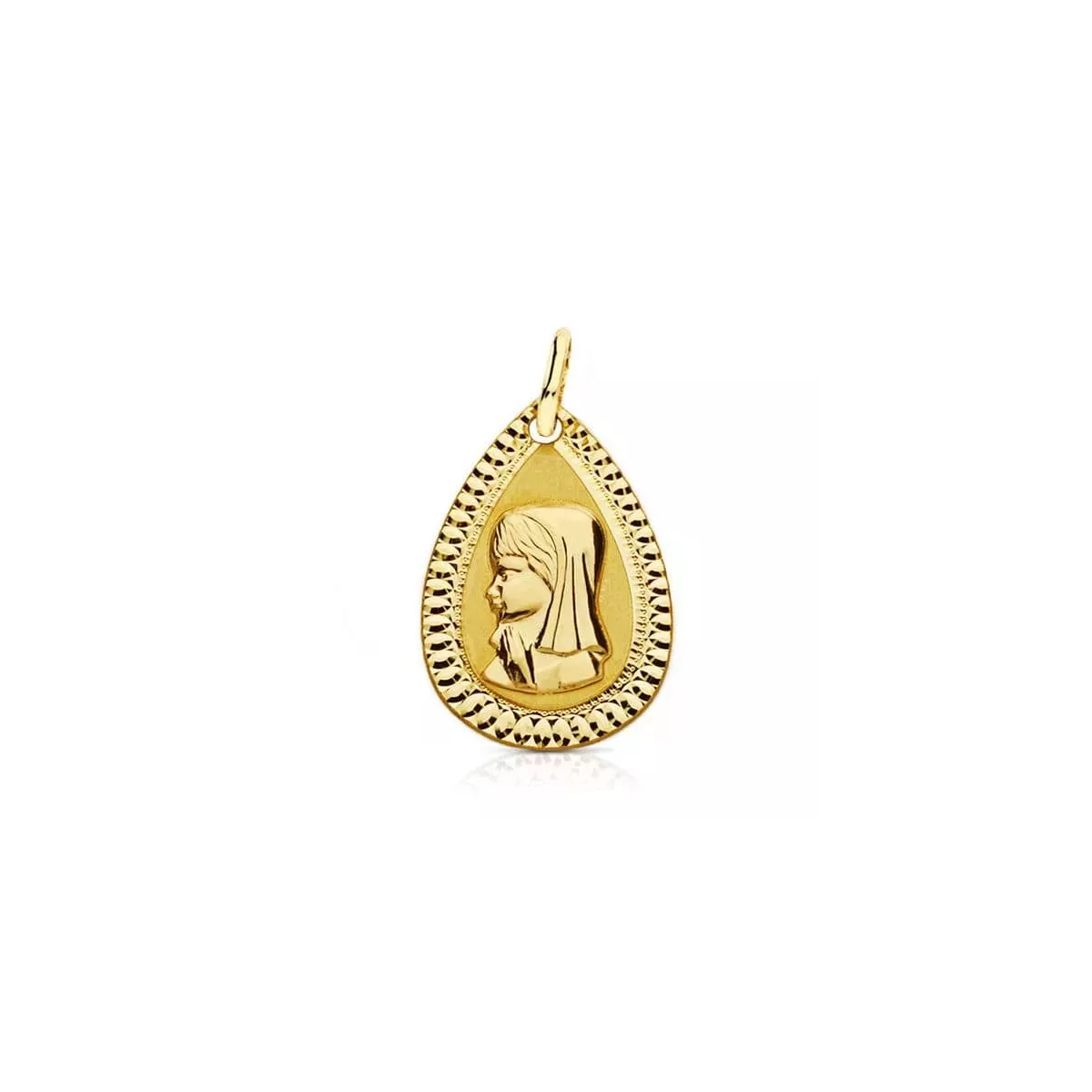 9K MEDALLA ORO AMARILLO VIRGEN NIÑA LIGERA 20X13 MM 0