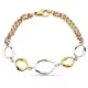9K PULSERA TRICOLOR HUECA 19CM 6