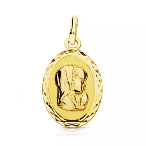 9K MEDALLA ORO AMARILLO VIRGEN NIÑA 19X12 MM 0