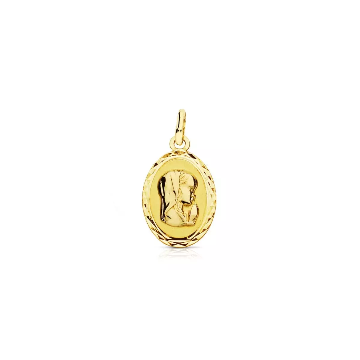 9K MEDALLA ORO AMARILLO VIRGEN NIÑA 19X12 MM 0