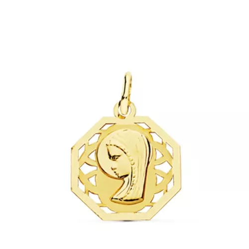 9K MEDALLA ORO AMARILLO VIRGEN NIÑA 17X14 MM 0