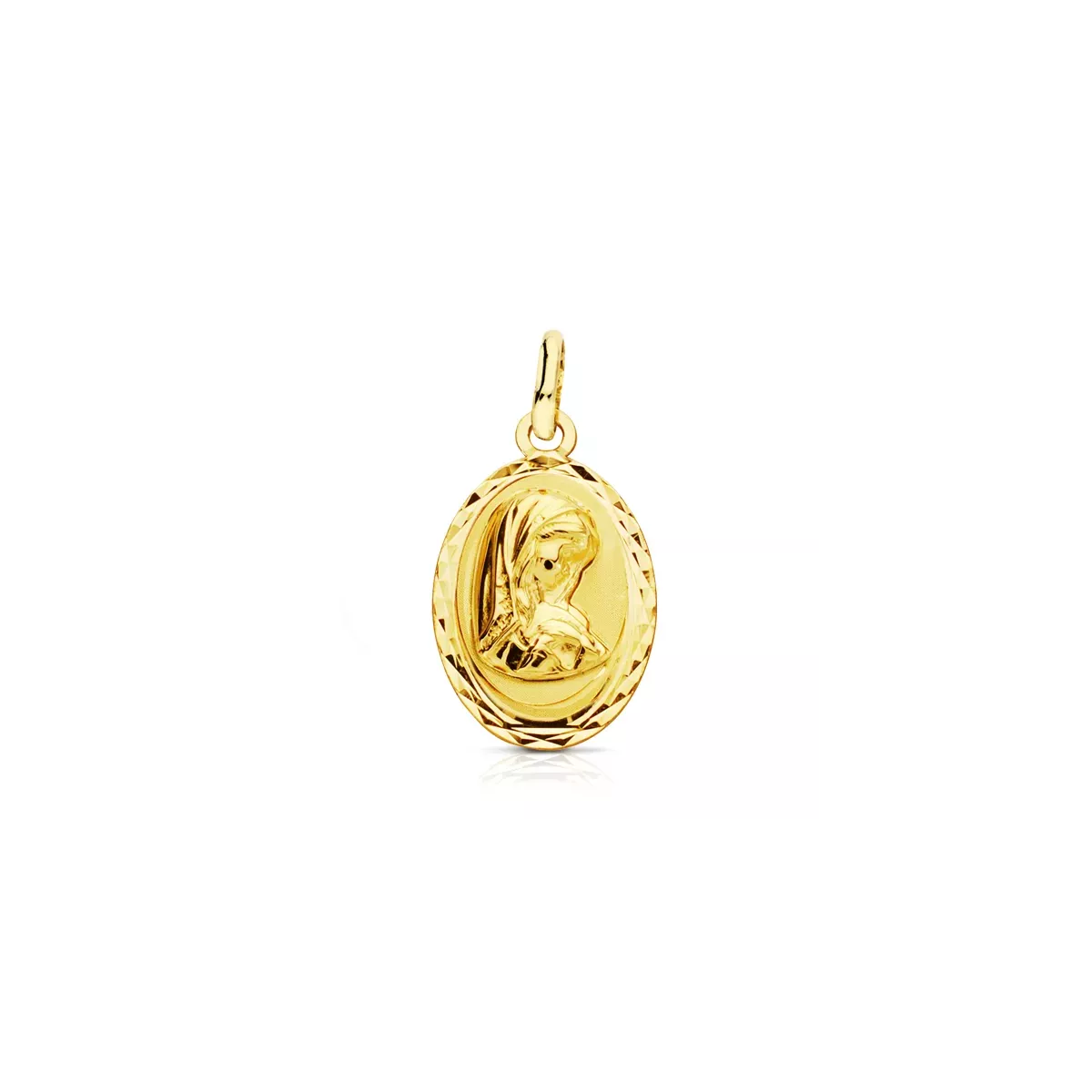 9K MEDALLA ORO AMARILLO VIRGEN NIÑA LIGERA 19X12 MM 0