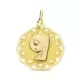 9K MEDALLA ORO AMARILLO VIRGEN NIÑA CERCO CALADO 16 MM 1