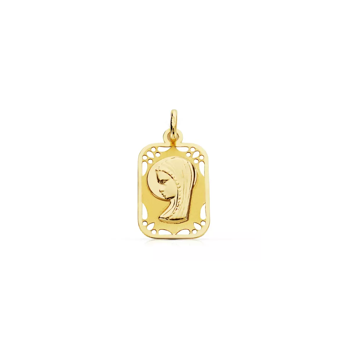9K MEDALLA ORO AMARILLO VIRGEN NIÑA CALADA 16X11 MM 1