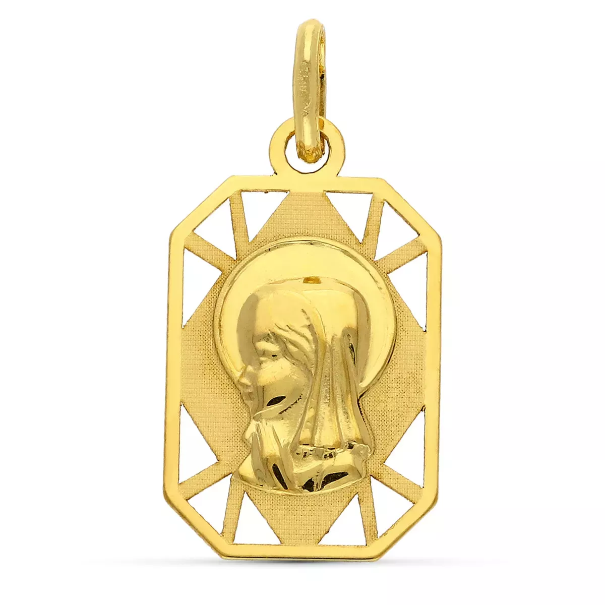 9K MEDALLA ORO AMARILLO VIRGEN NIÑA 19X11 MM 0