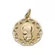 9K MEDALLA ORO AMARILLO VIRGEN NIÑA CALADA MATE Y BRILLO 17X17 MM 0