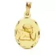 9K MEDALLA ORO AMARILLO ANGEL BURLON OVAL 23X14 MM 1