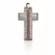 Colgante cruz de plata de ley 925 y 9ct con zirconias brown.