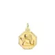 9K MEDALLA ORO AMARILLO OCTOGONAL ANGELITO BURLON TALLADA 13X13 MM 1