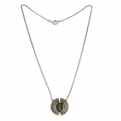 Collar de Plata y Oro con Labradorita