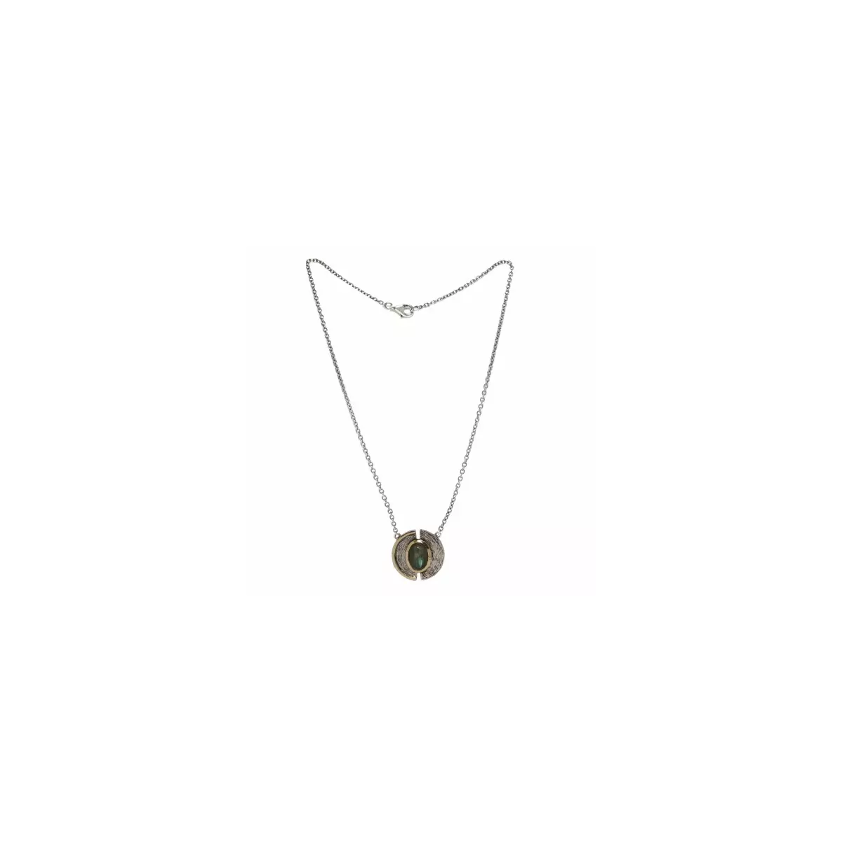 Collar de Plata y Oro con Labradorita