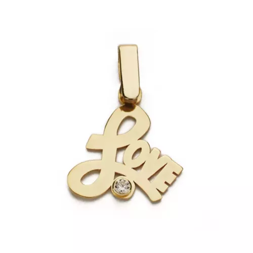 9K COLGANTE ORO AMARILLO LOVE 18X16 MM 0