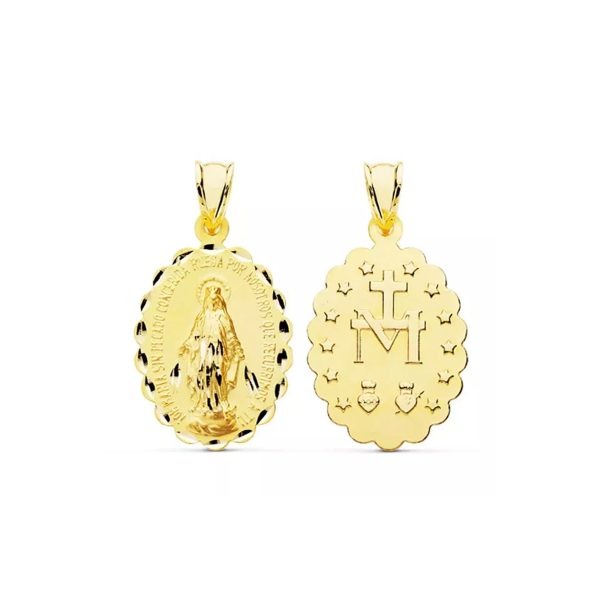 9K MEDALLA ORO AMARILLO VIRGEN MILAGROSA 28X18 MM 1