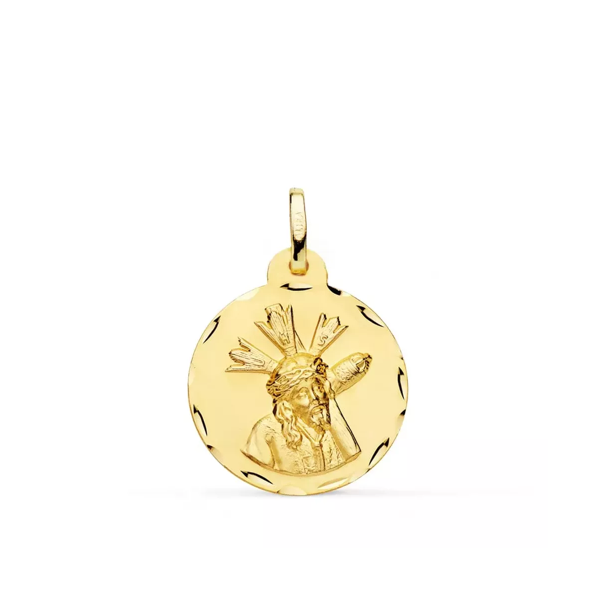 9K MEDALLA ORO AMARILLO GRAN PODER TALLADA 20 MM 2