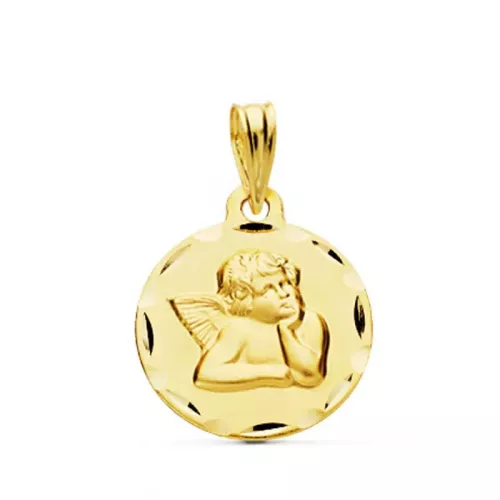 9K MEDALLA ORO AMARILLO ANGEL 16 MM 1