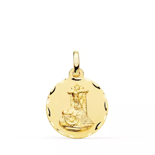 9K MEDALLA ORO AMARILLO VIRGEN DE LAS ANGUSTIAS TALLADA 18 MM 1