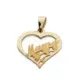 9K COLGANTE ORO AMARILLO CORAZON CON PALABRA MAMA. MEDIDA: 18X16 MM 0