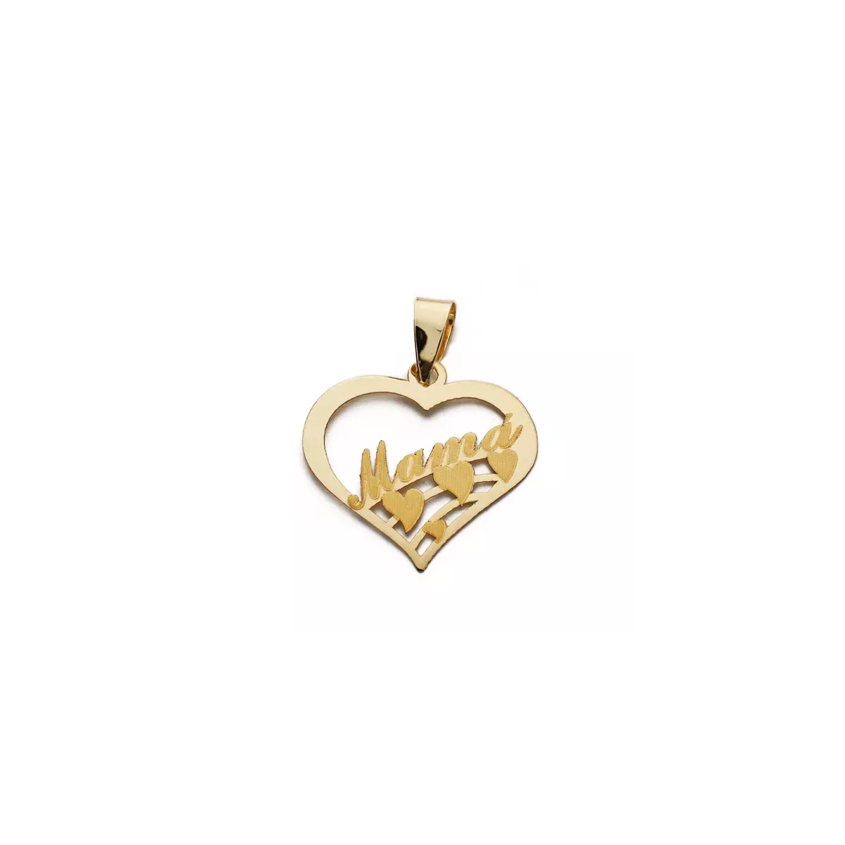 9K COLGANTE ORO AMARILLO CORAZON CON PALABRA MAMA. MEDIDA: 18X16 MM 0