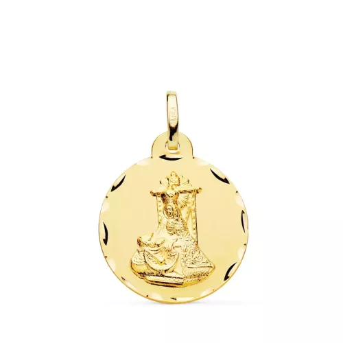 9K MEDALLA ORO AMARILLO VIRGEN DE LAS ANGUSTIAS TALLADA 20 MM 2