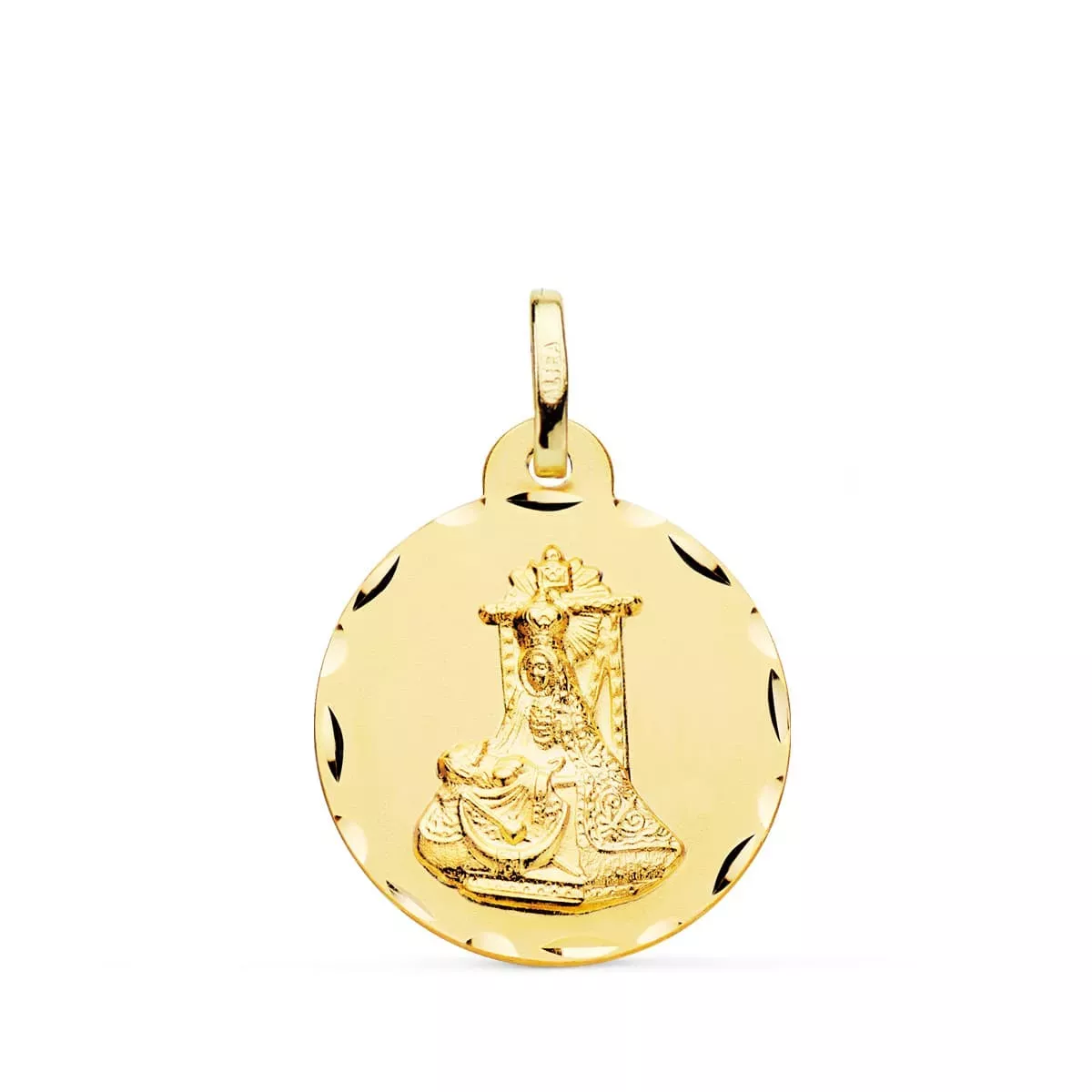 9K MEDALLA ORO AMARILLO VIRGEN DE LAS ANGUSTIAS TALLADA 20 MM 2