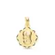 9K MEDALLA ORO AMARILLO VIRGEN NIÑA PERFIL PANDERETA TALLADA 19X16 MM 1