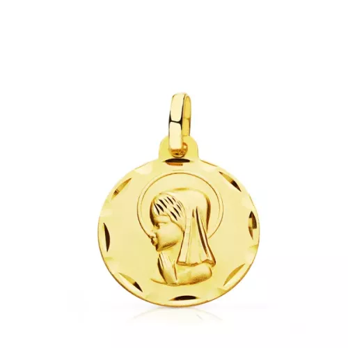 9K MEDALLA ORO AMARILLO VIRGEN NIÑA 14 MM 1