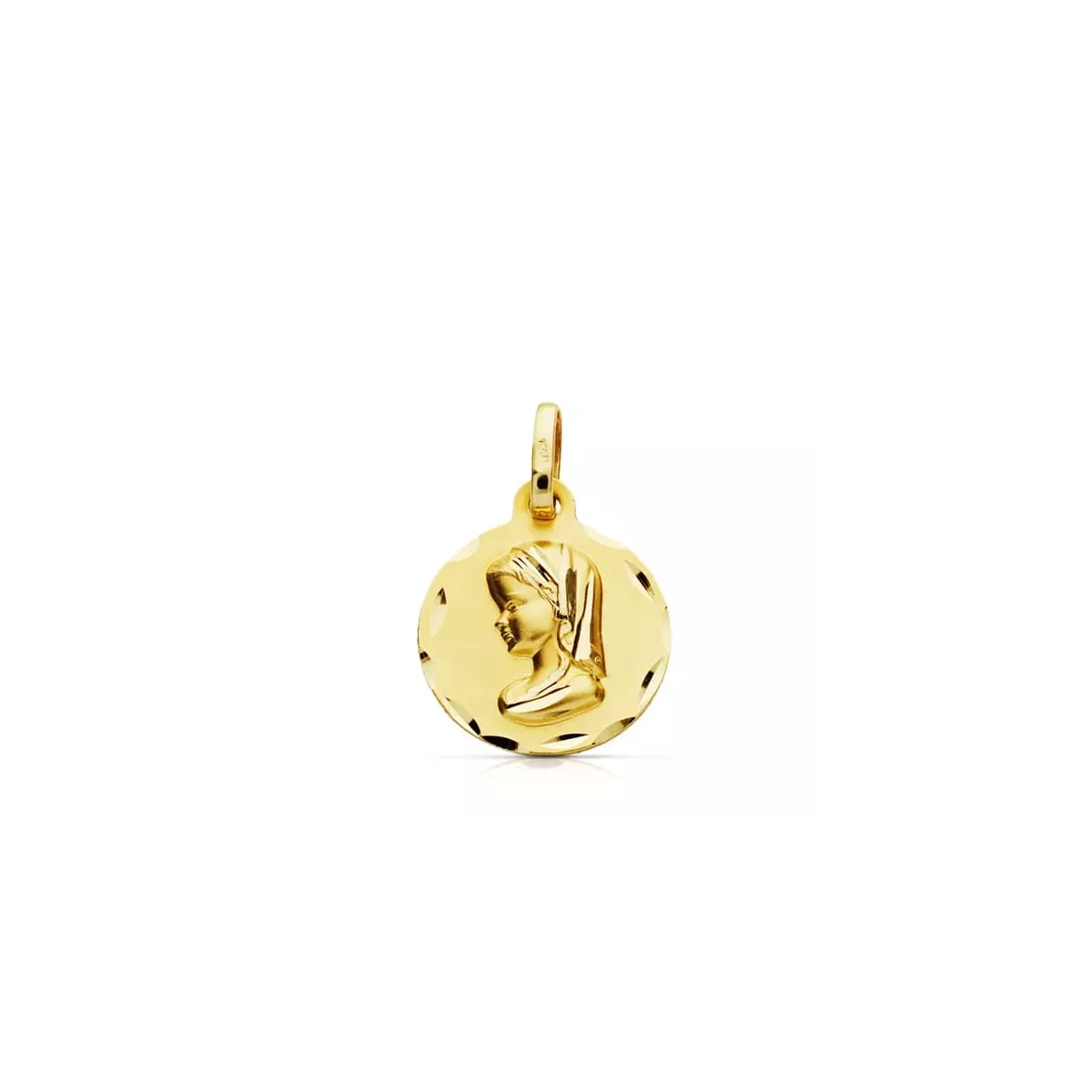 9K MEDALLA ORO AMARILLO VIRGEN NIÑA 18 MM 1