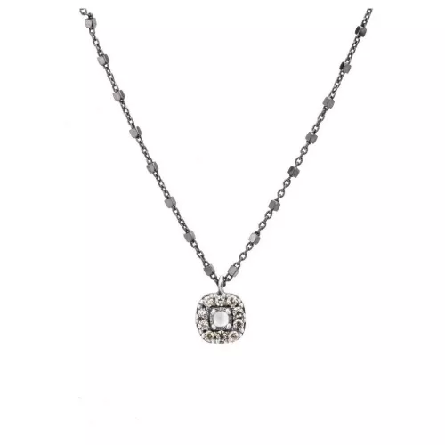 C621 COLGANTE PLATA CALCEDONIA VERDE Y ORLA CIRCONITA CAVA. - C621