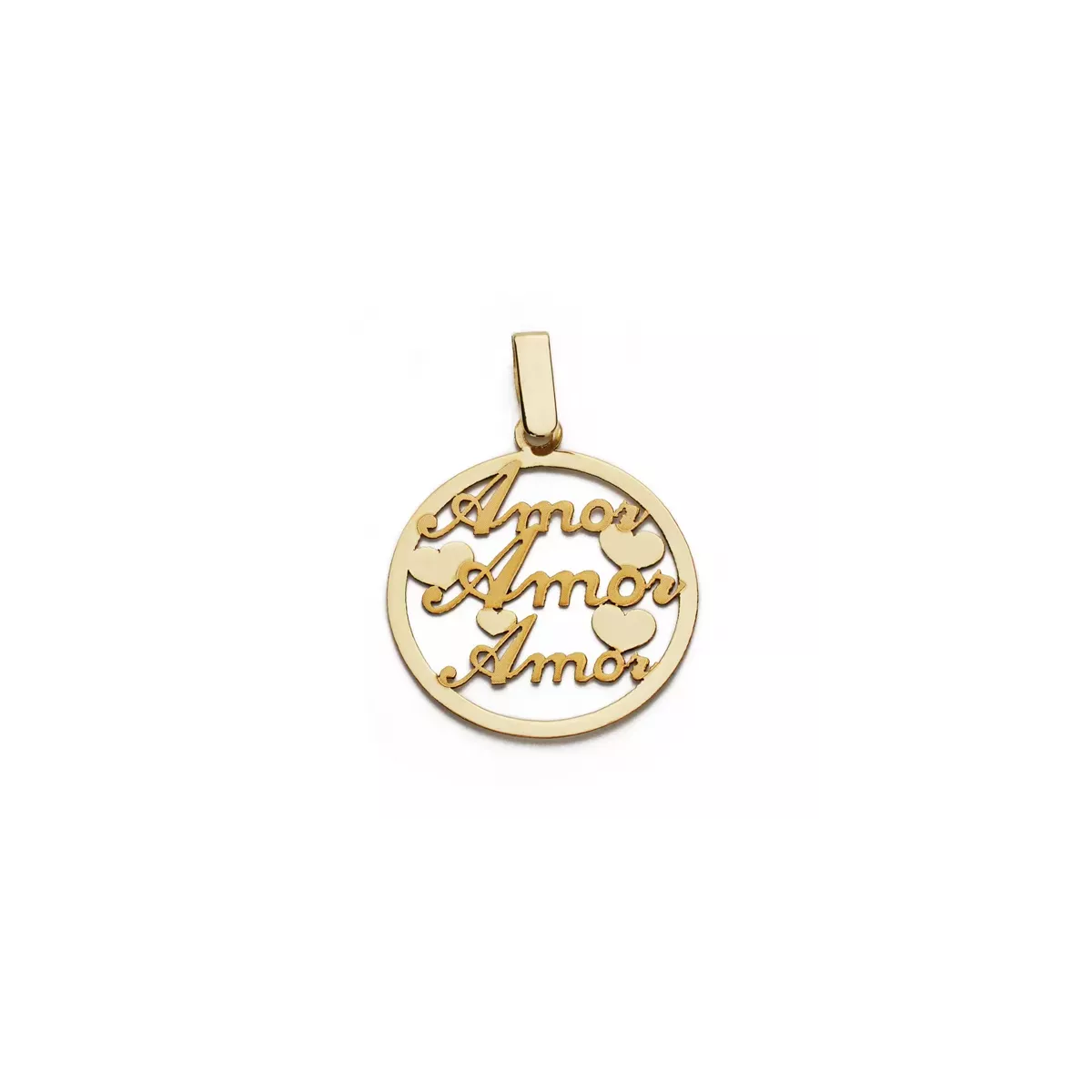 9K COLGANTE ORO AMARILLO AMOR 19 MM 0