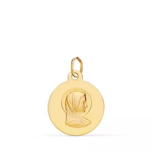 9K MEDALLA ORO AMARILLO MARIA FRANCESA MATIZADA 16MM 1