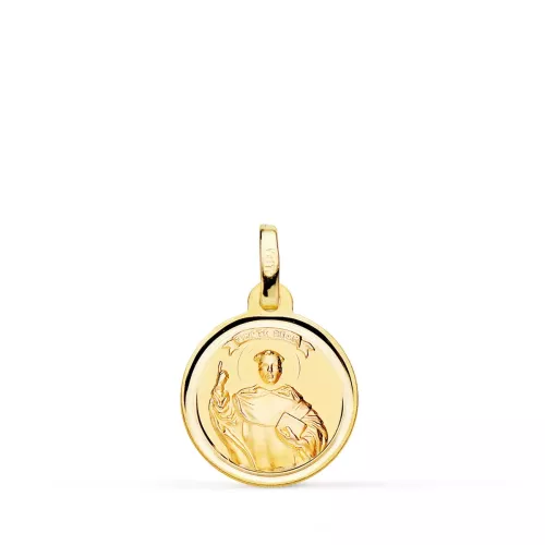 9K MEDALLA ORO AMARILLO SAN VICENTE FERRER BISEL 14 MM 1