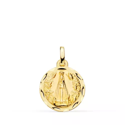 9K MEDALLA ORO AMARILLO VIRGEN NUESTRA SEÑORA DE BEGOÑA TALLADA 16 MM 1