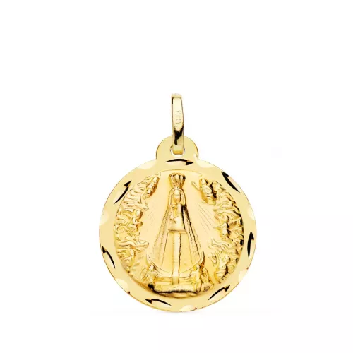 9K MEDALLA ORO AMARILLO VIRGEN NUESTRA SEÑORA DE BEGOÑA TALLADA 20 MM 2