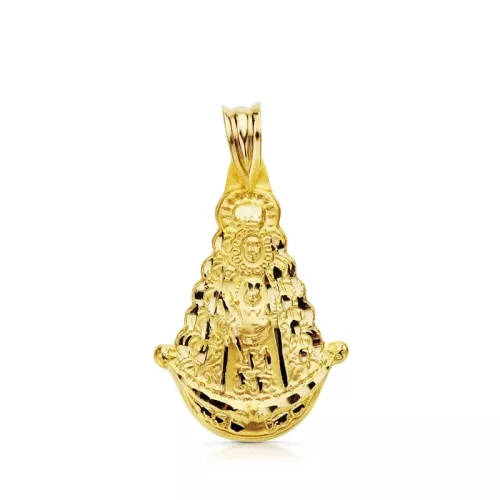 9K MEDALLA ORO AMARILLO VIRGEN ROCIO SILUETA 26 X 17 MM 1