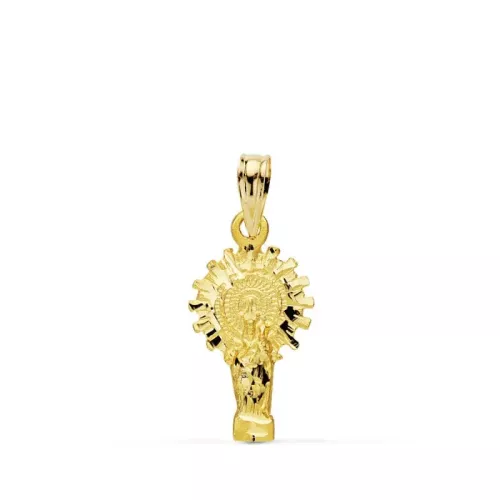 9K MEDALLA ORO AMARILLO VIRGEN DEL PILAR SILUETA 21X11 MM 0