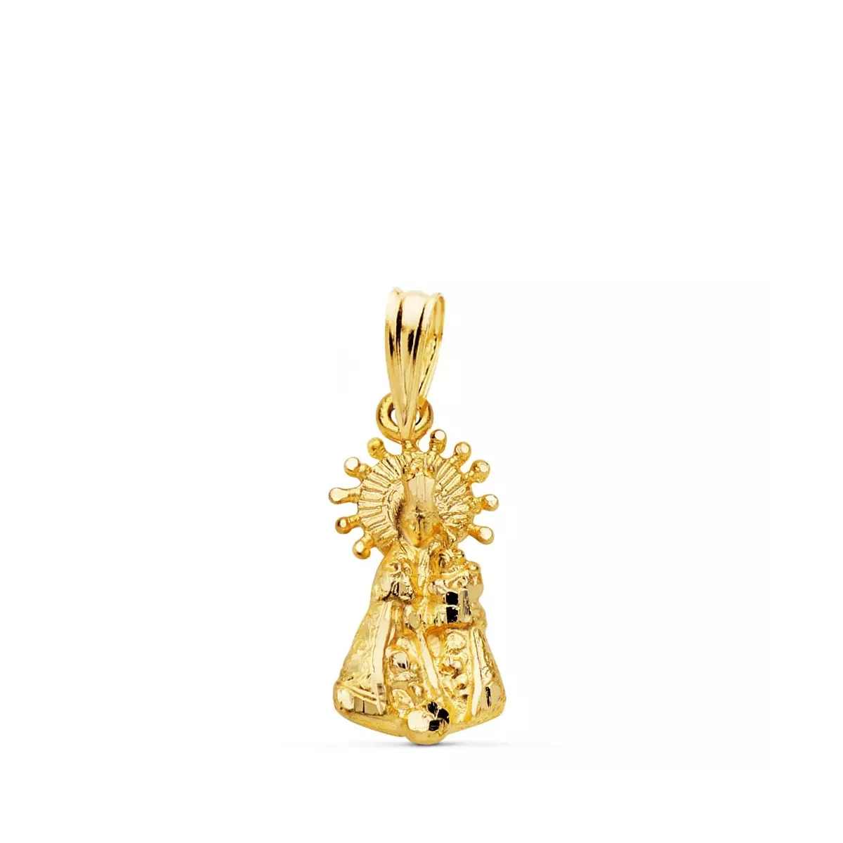 9K MEDALLA SILUETA ORO AMARILLO VIRGEN DE LOS DESAMPARADOS 17X9 MM 1
