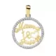 9K COLGANTE ORO BICOLOR MAMA TE QUIERO CON CIRCONITA 16 MM 0