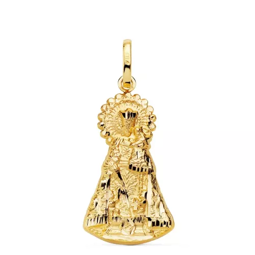 9K MEDALLA ORO AMARILLO SILUETA VIRGEN DE LOS DESAMPARADOS 26X15 MM 1