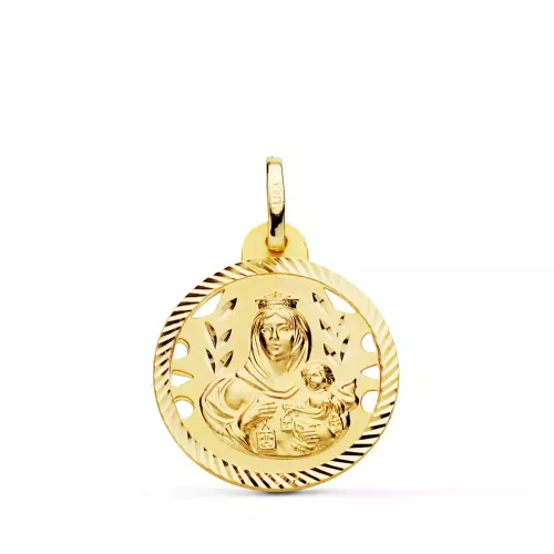 9K MEDALLA ORO AMARILLO VIRGEN DEL CARMEN CALADA HELICE 20 MM 2