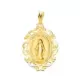 9K MEDALLA ORO AMARILLO VIRGEN DE LA MILAGROSA CERCO EN FRANCES 23X16 MM 1.15GR 1