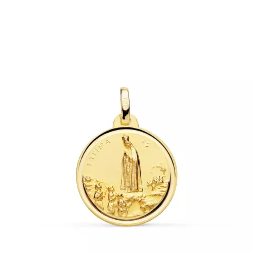 9K MEDALLA ORO AMARILLO VIRGEN DE FATIMA BISEL 18 MM 1