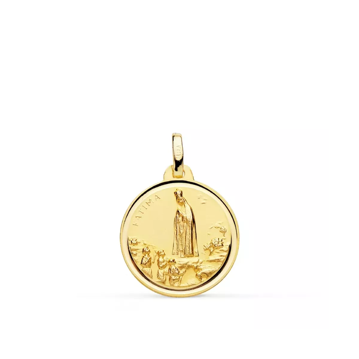 9K MEDALLA ORO AMARILLO VIRGEN DE FATIMA BISEL 18 MM 1