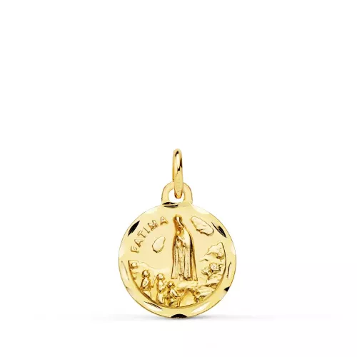 9K MEDALLA ORO AMARILLO VIRGEN DE FATIMA TALLADA. 14 MM 1
