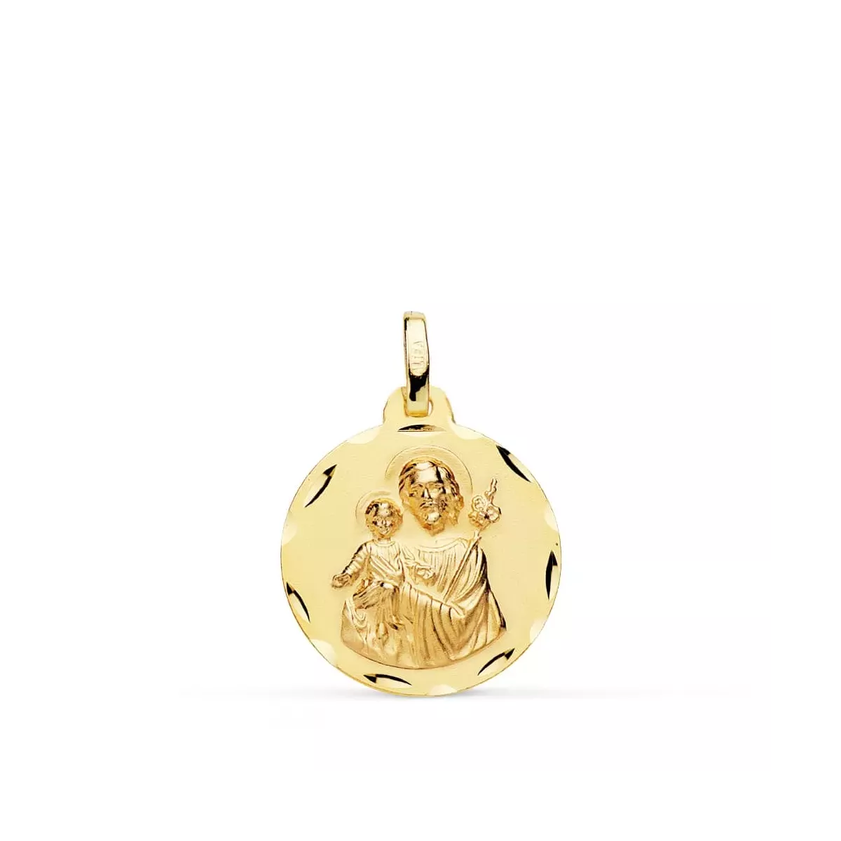 9K MEDALLA ORO AMARILLO SAN JOSE 9K 18 MM 1