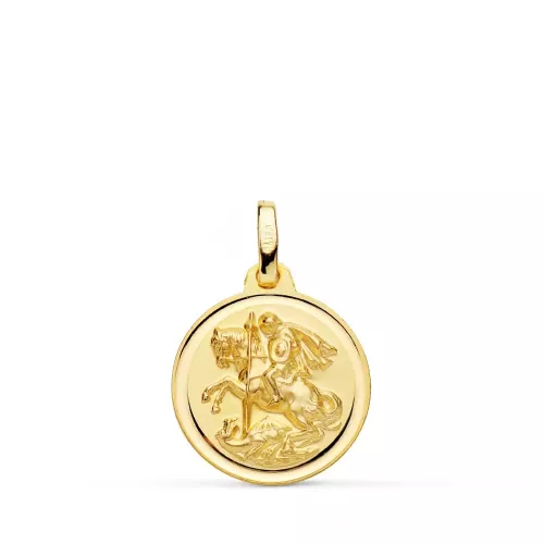 9K MEDALLA ORO AMARILLO SAN JORGE BISEL 16 MM 1