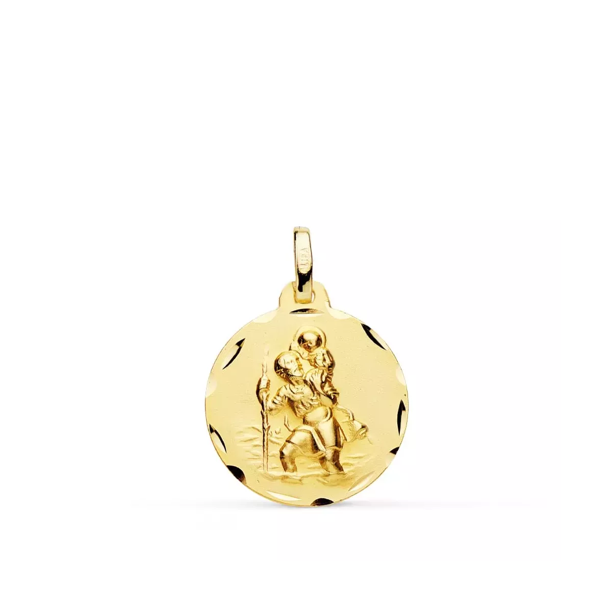 9K MEDALLA ORO AMARILLO SAN CRISTOBAL 18 MM 1