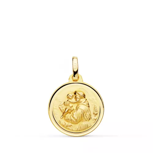 9K MEDALLA ORO AMARILLO SAN ANTONIO BISEL 16 MM 1