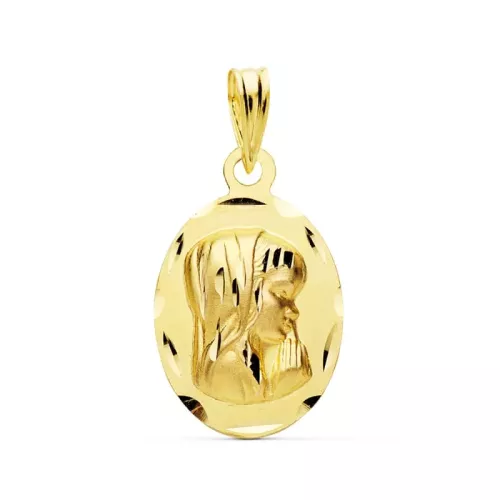 9K MEDALLA ORO AMARILLO VIRGEN NIÑA OVAL 21X15 1