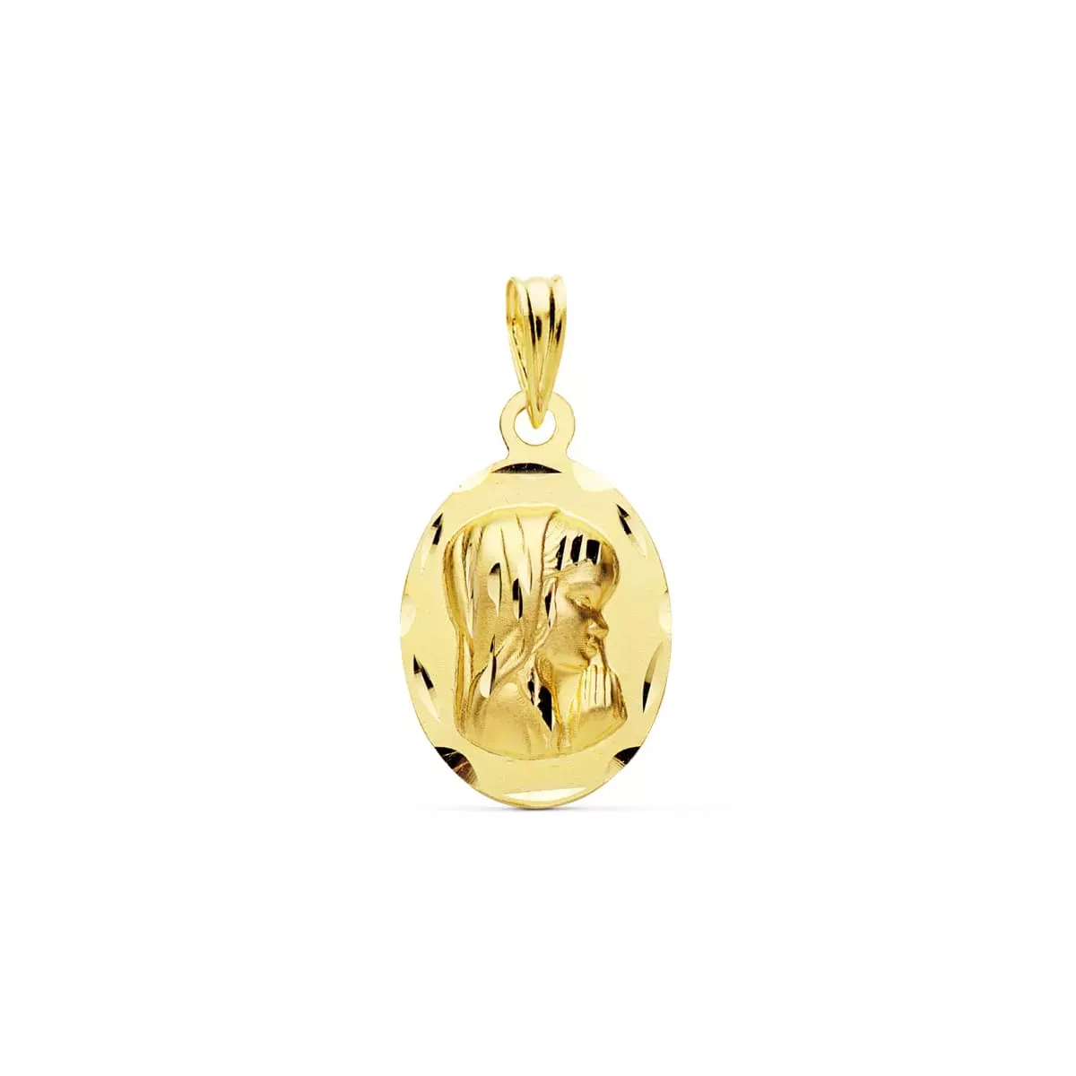 9K MEDALLA ORO AMARILLO VIRGEN NIÑA OVAL 21X15 1